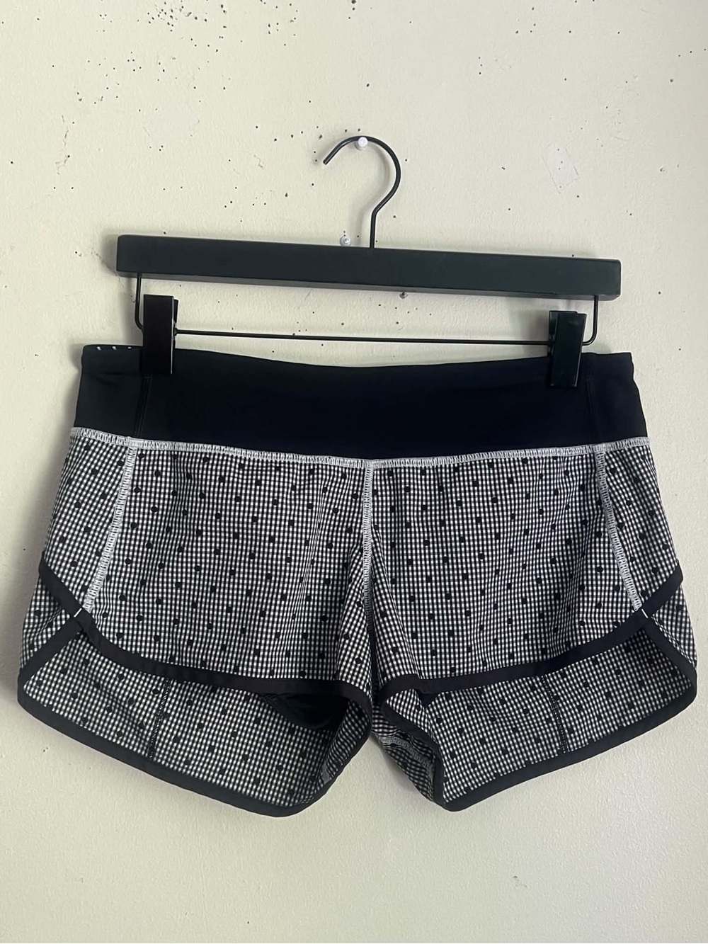 lululemon athletica Black and White Patterned Athletic Shorts